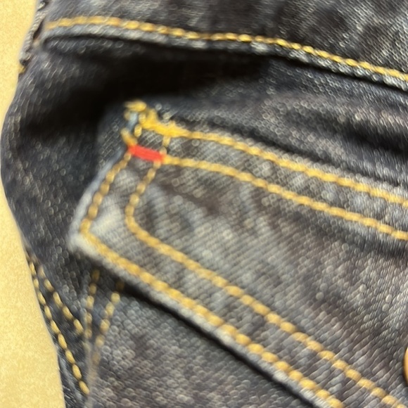 Boden Cropped Denim Cotton/Lycra Red/Green Stitching Accents Jeans 12R - Picture 10 of 13